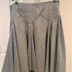 D&G Dolce Gabbana Plaid Skirt. Hi Lo hem, A-Line silhouette.
